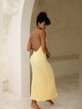 NWT! Bahhgoose Nuage Dress in Lemon